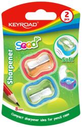 Keyroad Hegyező 1 lyukú fedeles 2 db/bliszter Keyroad Seed vegyes színek (38383) - irodasziget