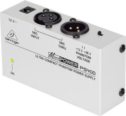 BEHRINGER PS400 fantomtáp kondenzátor mikrofonhoz, 1 csatornás, 12 /48Volt