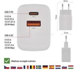 EMOS GaN PD 20 W max. univerzális USB töltő (EMOS_V02G20) (EMOS_V02G20)