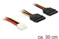 Delock Tápkábel 4 tűs Floppy-csatlakozóhüvellyel > 2 x 15 tűs SATA-csatlakozóhüvellyel, 30 cm (DL84859) (DL84859)
