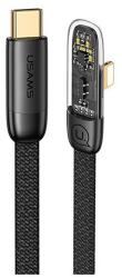 USAMS SJ583USB01 1, 2m Type-C - Lightning fekete adat- és töltőkábel (SJ583USB01)