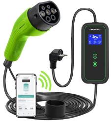 Qoltec Mobile EV Car Charger Adjustable 2in1 Type2 | 3.5kW | 230V | Wi-Fi | LCD | Portable | Wallbox | 5m (52476) - kontaktor