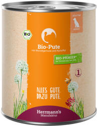 Herrmanns 12x800g Hermann's Bio Menü Sensitive bio pulyka, bio burgonya nedves kutyatáp