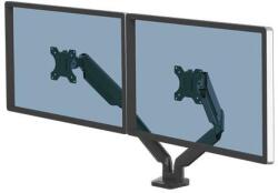 Fellowes Platinum Series Dual Monitor Arm - Monitor Mount for Two 8KG 40 Inch Screens - Adjustable Dual Monitor Desk Mount - Tilt 45° Pan 180° Swivel 360° Rotation 360°, VESA 75 x 75/100 x 100 - Black