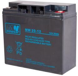 Mpl Power Elektro MPL MW POWER MW 20-12 UPS battery Lead-acid accumulator AGM Maintenance-free 12 V 20 Ah Black (MW 20-12)