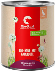 Herrmanns 12x800g Hermann's Bio Menü Sensitive bio marha, bio sárgarépa nedves kutyatáp