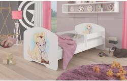 ADRK Ágy matraccal és korláttal PEPE DOG AND CAT 160x80, Fehér - mindigbutor