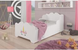 ADRK Ágy matraccal és fiókkal XIMENA UNICORN 140x70, Fehér - mindigbutor