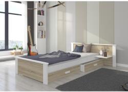 ADRK Ágy ALDEX SHELF 180x80, Fehér, Sonoma - mindigbutor