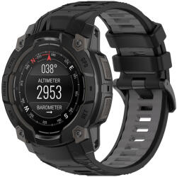Techsuit - Óraszíj 22mm (W077) - Garmin Instinct 3 50mm/Instinct 3 50mm Solar - Fekete/Szürke