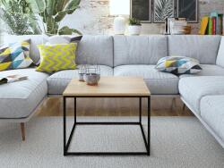 ADRK BELRET kávés asztal 60x60, Tölgyfa kézműves, Fekete matt - mindigbutor