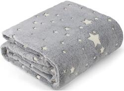 Verk Soft Dreams Stars Világító takaró, 150×180 cm, szürke