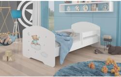 ADRK Ágy matraccal és korláttal PEPE TEDDY BEAR AND CLOUD 160x80, Fehér - mindigbutor