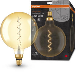 OSRAM Dimmelhető LED izzó, aranyszínű, VINTAGE, E27, 4, 8 W, GLOBE, meleg fehér