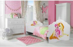 ADRK Ágy matraccal CASIMO GIRL WITH UNICORN 140x70, Fehér - mindigbutor