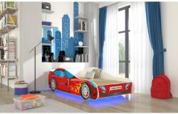 ADRK LED AUTO 4x4 matraccal és világítással 160x80 ágy, Piros - mindigbutor