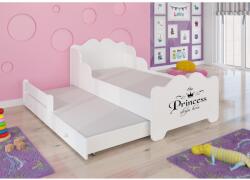 ADRK Kétszemélyes ágy XIMENA II PRINCESS BLACK 160x80 matracokkal, Fehér - mindigbutor