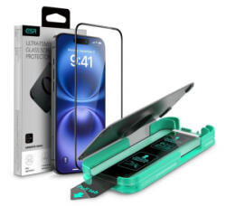 ESR ARMORITE képernyővédő üveg (2.5D, 9H + segédkeret) FEKETE Apple iPhone 16 Pro Max (GP-162269) - aqua