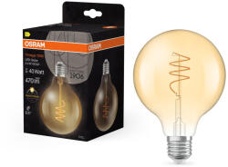 OSRAM LED izzó, aranyszínű, E27, 3, 4 W, VINTAGE GLOBE, meleg fehér