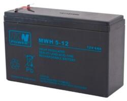 Mpl Power Elektro MPL MW POWER MWH 5-12L UPS battery Lead-acid accumulator VRLA AGM Maintenance-free 12 V 6 Ah Black (MWH 5-12L)