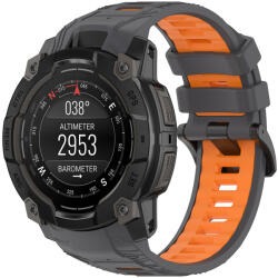 Techsuit - Óraszíj 22mm (W077) - Garmin Instinct 3 50mm/Instinct 3 50mm Solar - Szürke/Narancs
