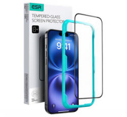 ESR képernyővédő üveg (2.5D, 0.33mm, 9H + segédkeret) FEKETE Apple iPhone 16 (GP-164280) - aqua