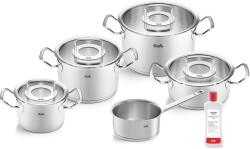 Fissler Original Profi Collection/Set de oale din otel inoxidabil, 5 bucati, incl. capac din sticla + ingrijire gratuita din otel inoxidabil - inductie, argintiu (084-129-05-008/0)