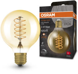 OSRAM Dimmelhető LED izzó, VINTAGE, E27, 4, 8 W, GLOBE, meleg fehér