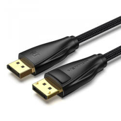 Vention 8K DisplayPort szövet borítású kábel fekete 10m (HCCBL) (HCCBL)