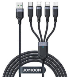 JOYROOM S-1T4018A18 USB-A - 2x Lightning/USB-C /Micro USB 2m fekete (6956116758622)