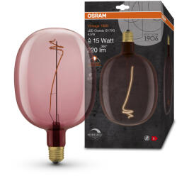 OSRAM Dimmelhető LED Ballon izzó, rózsaszín, E27, 4, 5 W, VINTAGE, meleg fehér