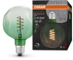 OSRAM LED izzó, zöld, VINTAGE, E27, 4, 5 W, GLOBE, meleg fehér