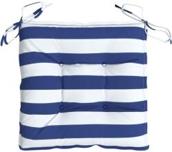 vidaXL 6 db kék és fehér csíkos szövet székpárna 40x40x7 cm 2.1 kg (361488)