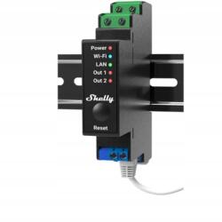 Shelly Pro 2PM teljesítménymérés din Wifi/lan sínre (Shelly2 Pro PM)