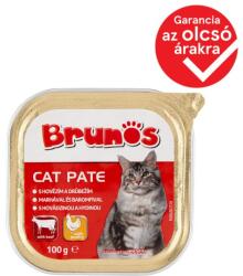 Tesco Brunos teljes értékű állateledel felnőtt macskák számára, pástétom marhával és baromfival 100 g