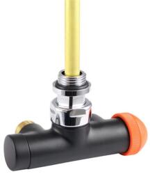 HERZ radiátorszelep design matt fekete, 1/2"×M22×1, 5 lándzsás sarok 100% VUA-50 2R L=290mm S768449 (S768449)