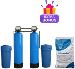 AquaPur - Valrom Statie dedurizare apa Soft 100 Twin vana Performa Q 4, 0 MC H cu by-bass AQUA09170100040 Aquapur Valhoh Valrom (AQUA09170100040)