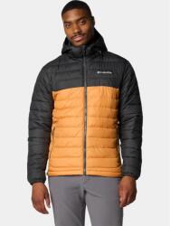 COLUMBIA Powder Lite II Hooded Jacket férfi steppelt átmeneti kabát L fekete|narancssárga|sárga