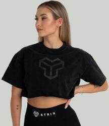 GymBeam STRIX Дамски кроп топ Washed Black XS