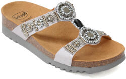 Scholl New Bogota Wedge ezüstszín női bioprint papucs F26607-1628