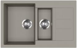 Evido 442062 - Evido Cubo 6S Compact 1 medencés gyümölcsmosós csepptálcás 800x500 gránit mosogató platina (442062)