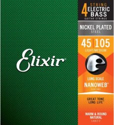  Elixir 14077 NanoWeb 4 húros nikkel basszusgitár húr 45-105