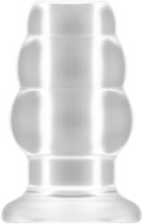 No. 50 - közepes méretű üreges anális dugó - áttetsző, 10 cm