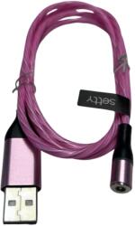  Setty - 3in1 kábel - USB - Lightning / Type-C (USB-C) / MicroUSB cserélhető mágneses fejekkel, pink kábel 2, 4A, 1 m