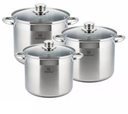 Kinghoff Set oale din inox cu capace, 20/22/24 cm, 5.6/7.2/9 L Kinghoff KH4310