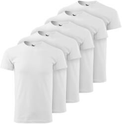 MALFINI 5 darabos szett: BASIC férfi póló - Fehér | XXL (MAL129-5ks-whi-XXL)
