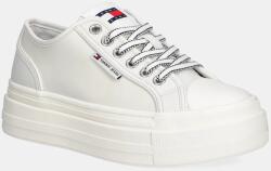 Tommy Hilfiger bőr tornacipő TJW FOXING VULC LC LEATHER bézs, női, EN0EN02714 - bézs Női 41