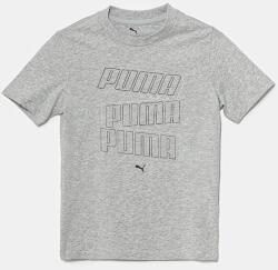 PUMA gyerek pamut póló ESS LOGO LAB HOG Tee szürke, nyomott mintás, 685788 - szürke 128