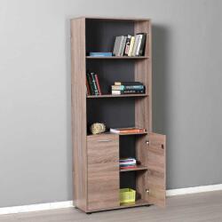 Adore Biblioteca Adore New York Office, 2 usi cu cheie, 3 rafturi fix, Natur, 72x187x34 cm (NKT-552-TT-1) Biblioteca