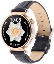  LEATHER Bőr szíj Garmin Lily 2 / Lily 2 Active Black Bamboo Grain készülékhez